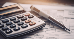 Imagem de vecstock no Freepik - Calculadora e caneta